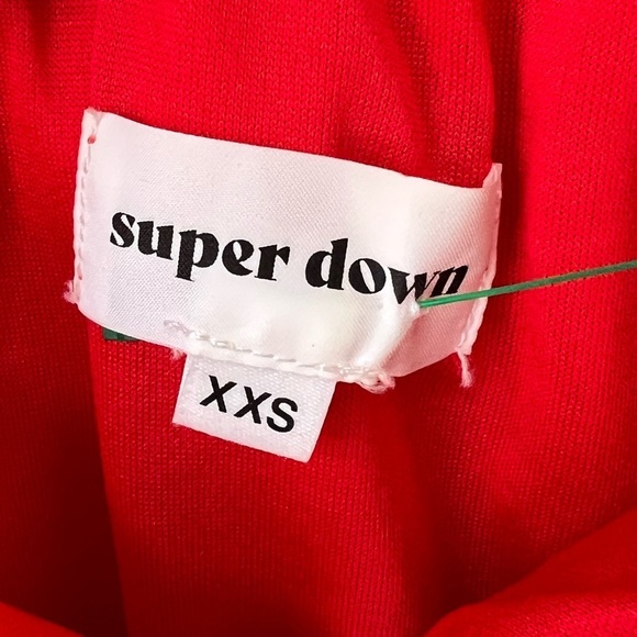 Superdown Red Ruffled Women's Mini Dress Size XXS Summer Party Cocktail BBQ - Picture 3 of 5